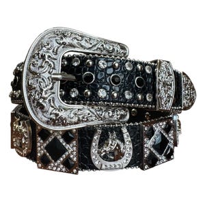 Western Style Cowboy Belt with Concho Horse Cinto Vaquero con Concho Caballo