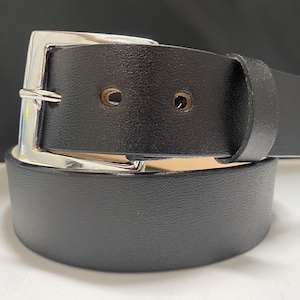 Black Leather Belt 40mm width Cinto anca de potro
