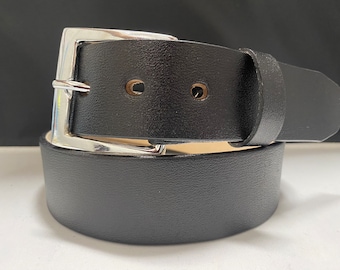 Black Leather Belt 40mm width Cinto anca de potro