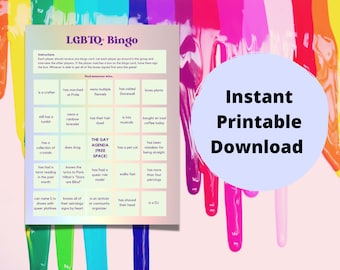 LGBTQ+ Human Bingo: Queer Icebreaker Game (Instant Download)