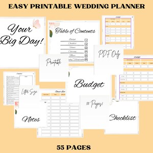 Wedding Planner Guide, Easy Printable Wedding Guide, Wedding Planner for Binder, Printable Wedding Organizer, Simple Wedding Planner.