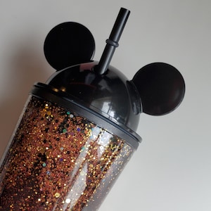 mickey snowglobe tumbler | mickey mouse cup | mouse ears tumbler | mickey mouse themed gift | glitter tumbler | disney gift for her