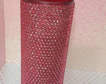 pink bling rhinestone tumbler | pink rhinestone | acrylic skinny tumbler | pink glitter tumbler | rhinestone acrylic tumbler | birthday gift