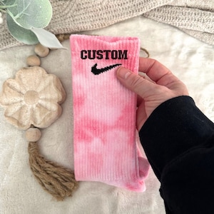 Personalized Tie Dye Nike Socks Crewneck Unisex Tie Dye Muted Sports Socks Workout Fashion Crewneck Socks Tie Dye Custom Casual Sock Gym Dye