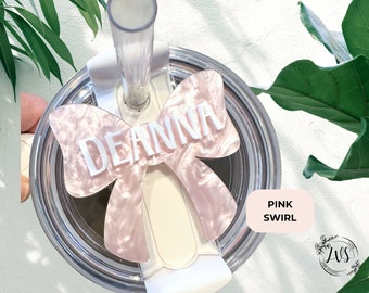 Tumbler Name Tag Bridesmaid Gift Stanley Name Plate Tumbler Cup Name Bow Stanley Name Tag Bow Stanley Accessory Coquette Name Plate Wedding