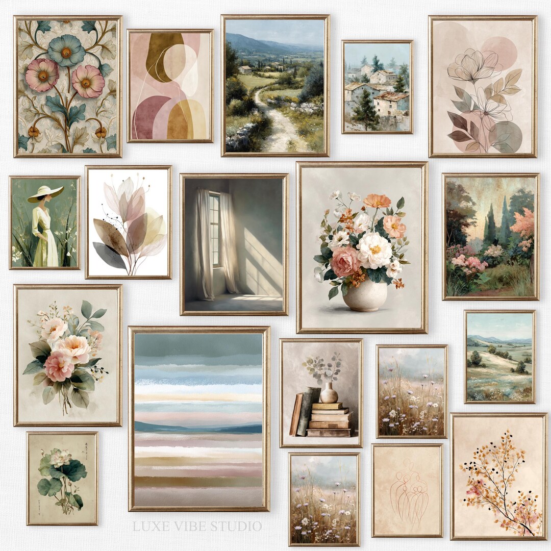 Vintage Cottagecore Gallery Wall Art Bundle, Set of 3 Printable ...