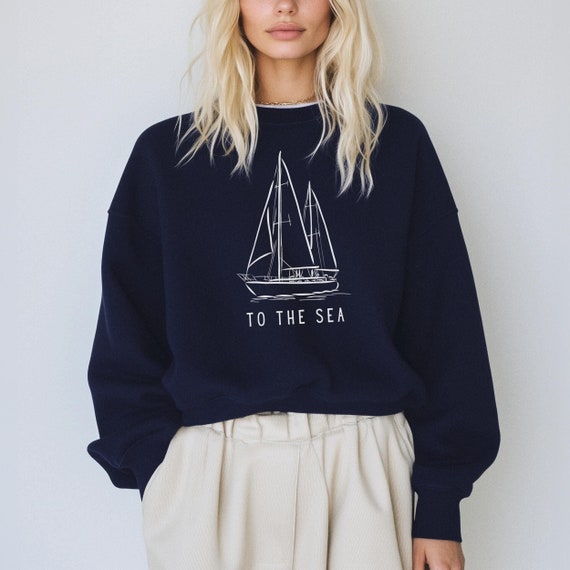 Sailboat Sweatshirt, Fisherman Aesthetic Sweatshirt, Fish Crewneck, Ocean Shirt, Preppy Coastal Sweater, Fisher shirt, Coastal T-shirt gift