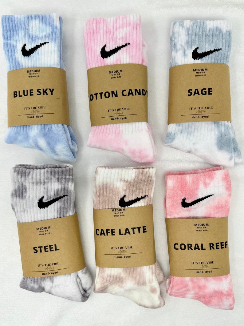 Tie Dye Sock Bundle Nike Crew Neck Unisex Tie Dye Muted Sports - Etsy