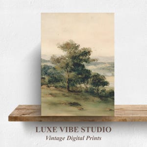 Tranquil watercolor bundle for living spaces — gentle countryside scenes in low-contrast tones to create a classic atmosphere.