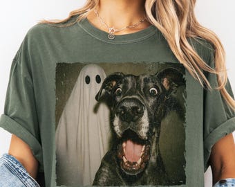 T-shirt selfie drôle de chien, cadeau de chemise pour chien mignon dogue allemand pour les propriétaires de chiens, pull unisexe pour chien drôle, col rond d'Halloween, cadeau pour les amoureux des animaux