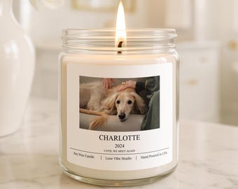 Custom Photo Pet Memorial Candle, Pet Remembrance Gift, Dog Sympathy Gift,  Pet Memorial Candle, Dog Remembrance, Pet Sympathy
