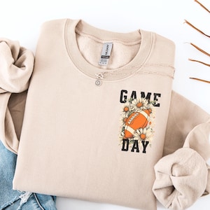 Coquette Game Day Sweatshirt, Fall Football Crewneck, Touchdown Season Shirt, Sports Mom Sweater, Game Day Outfit, Boho Football Graphic Tee