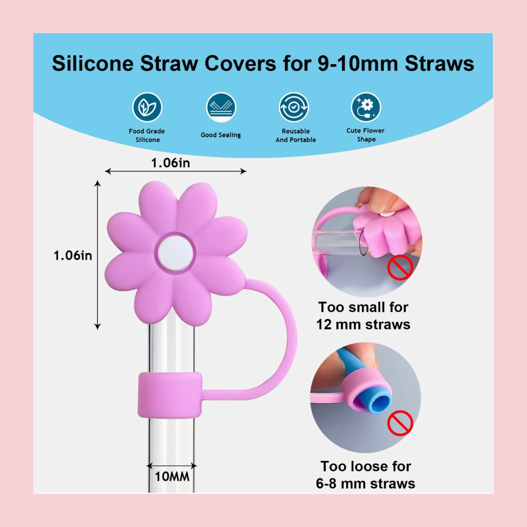 Straw Covers Hat Cup Straw Cover 9-10mm Silicone Colorful Cloud Shape Straw  Cover Toppers Unique