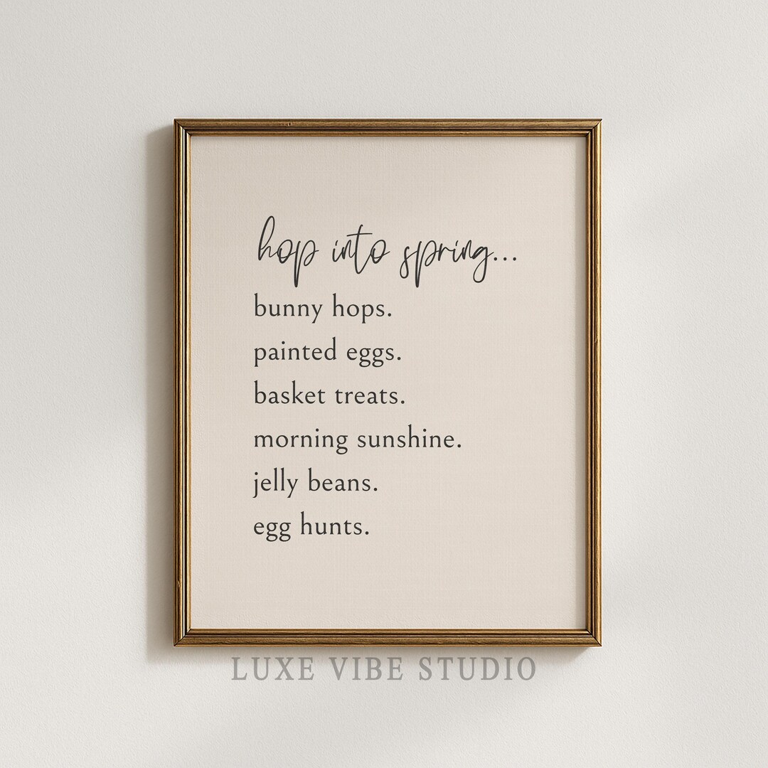 Printable Easter Text Print - Minimalist Spring Typography Art, Neutral ...