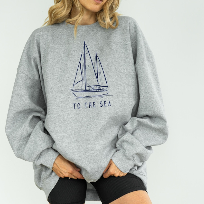preppy nautical living gift, sweatshirt for sailing lover, to the sea gift, ocean shirte, gift for nautical ocean living