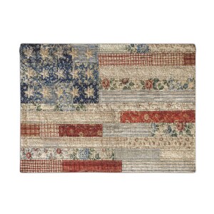 Patriotic Woven Tapestry Wall Hanging, Americana Flag Decor, Farmhouse Wall Art, Vintage USA Tapestry, July 4th Decor image 11