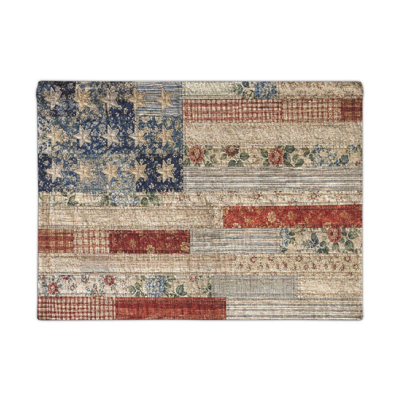 Patriotic Woven Tapestry Wall Hanging, Americana Flag Decor, Farmhouse Wall Art, Vintage USA Tapestry, July 4th Decor image 11