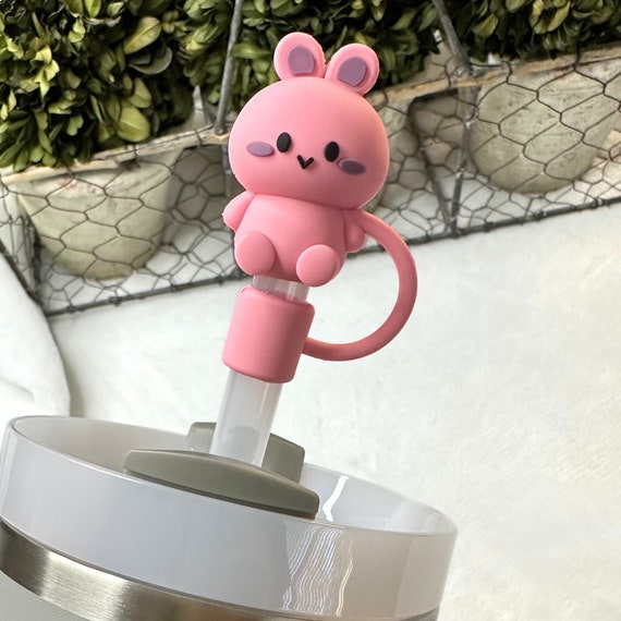 Straw Topper Stanley Tumbler Topper Drink Straw Cover Gift Stanley Straw  Protector Reusable Topper 40 Ounce Stanley Cup Kawaii Animal Straw 