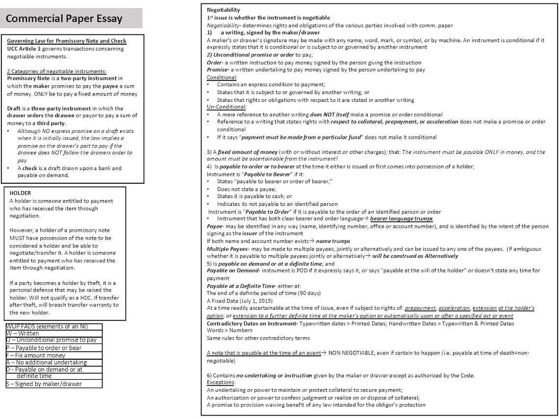 FL Bar Exam Essay Charts Etsy
