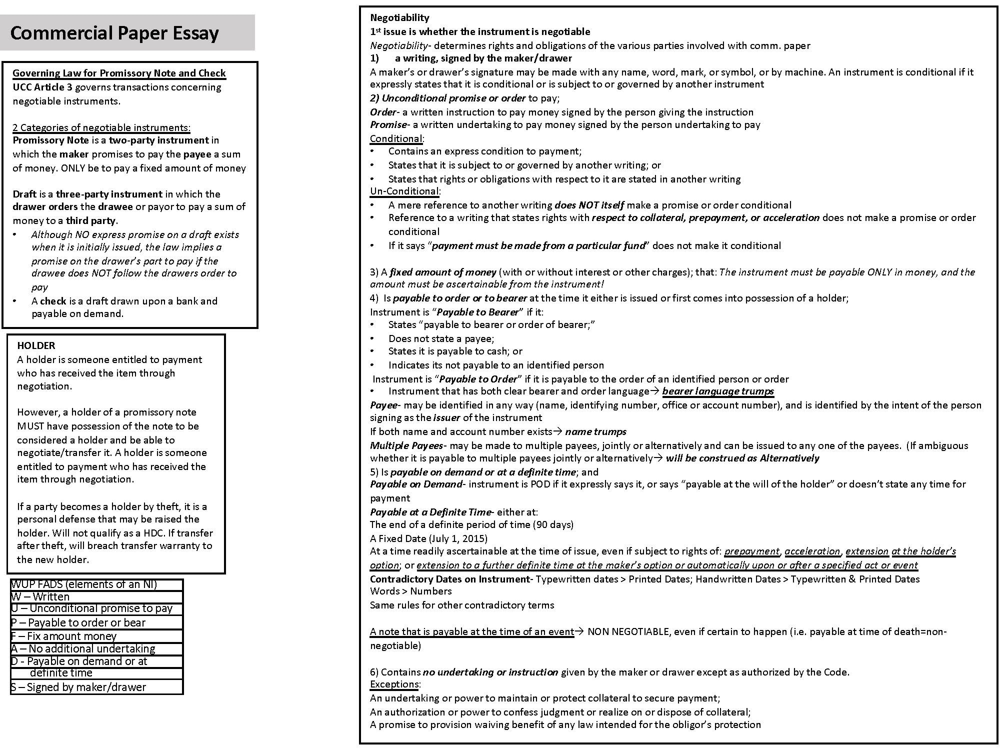 FL Bar Exam Essay Charts Etsy
