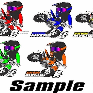 Personalized Truck Window Decals Motocross catroon
