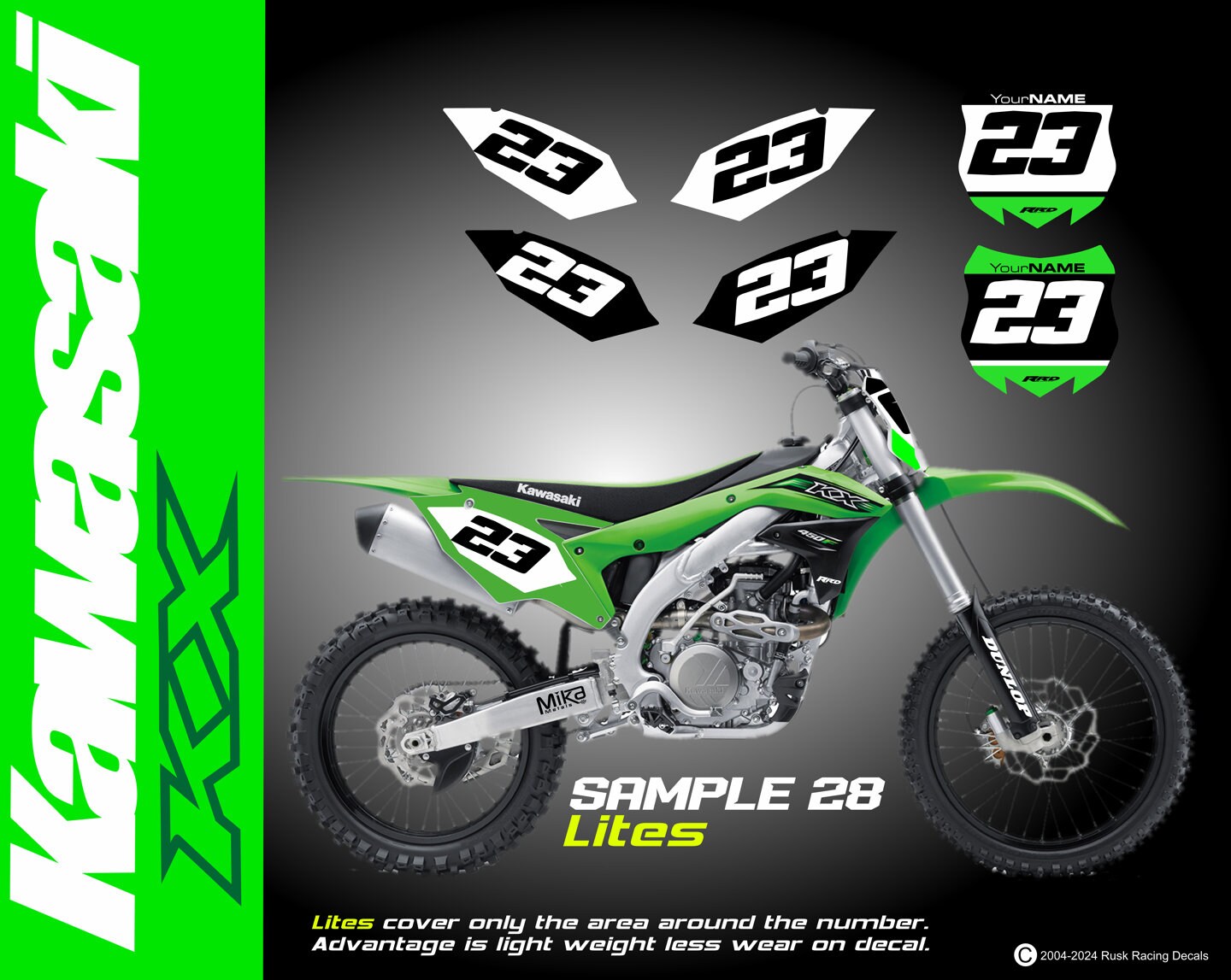 thumbnail image 2 of Polisport Front Number Plate Board For Kawasaki KXF 250 (2017-2023) & KXF 450 (2016-2023) – Green 2 of 2