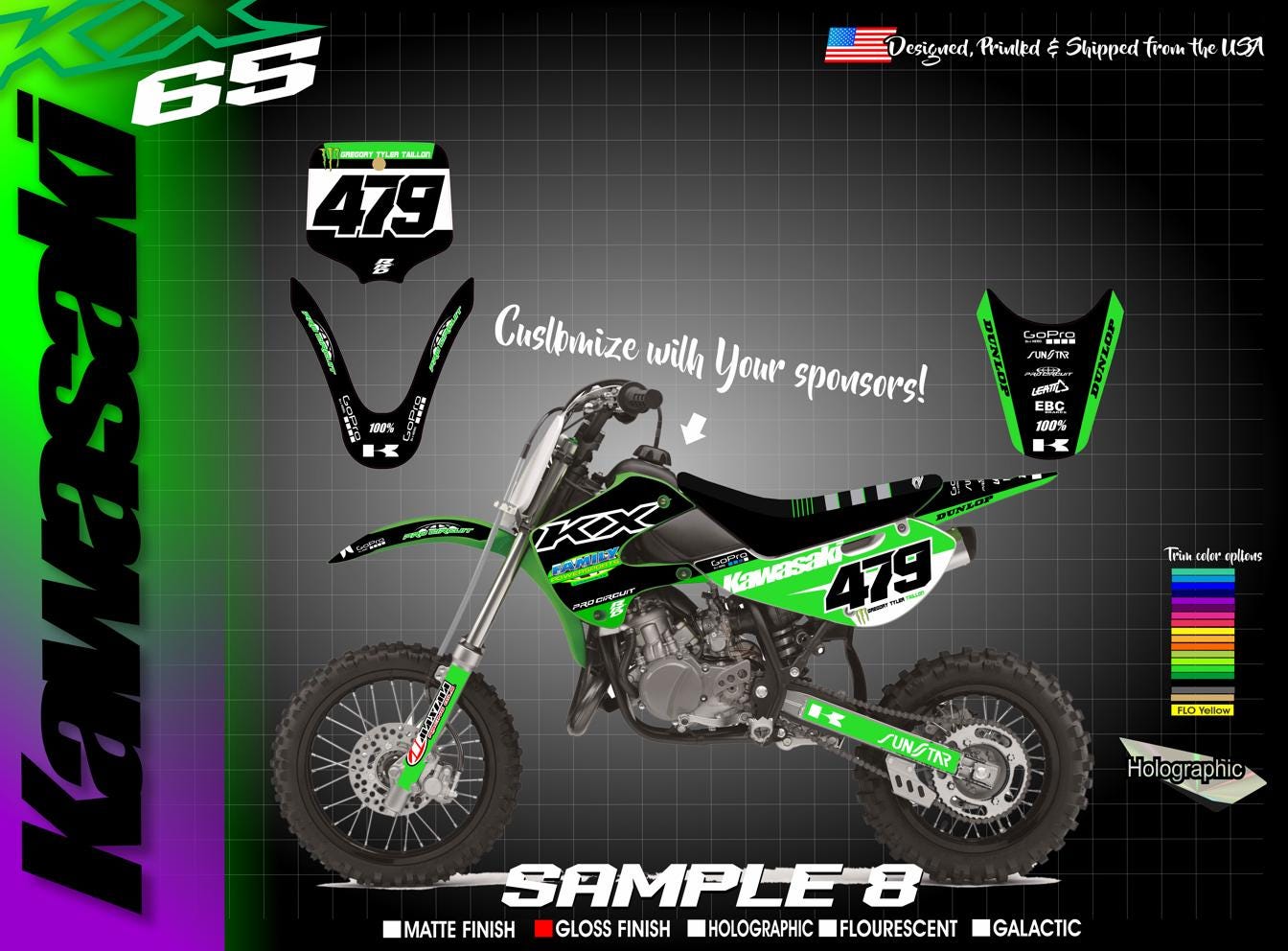Kawasaki KX 65 Full Custom Graphic Kit - Etsy