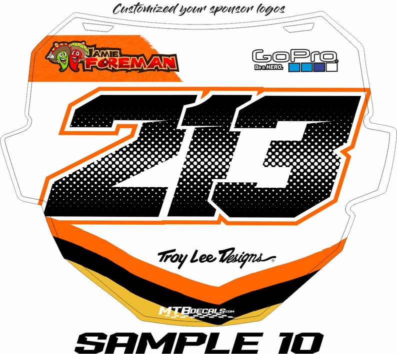ODI DH PLATE Sticker kit Customized with sponsors image 2