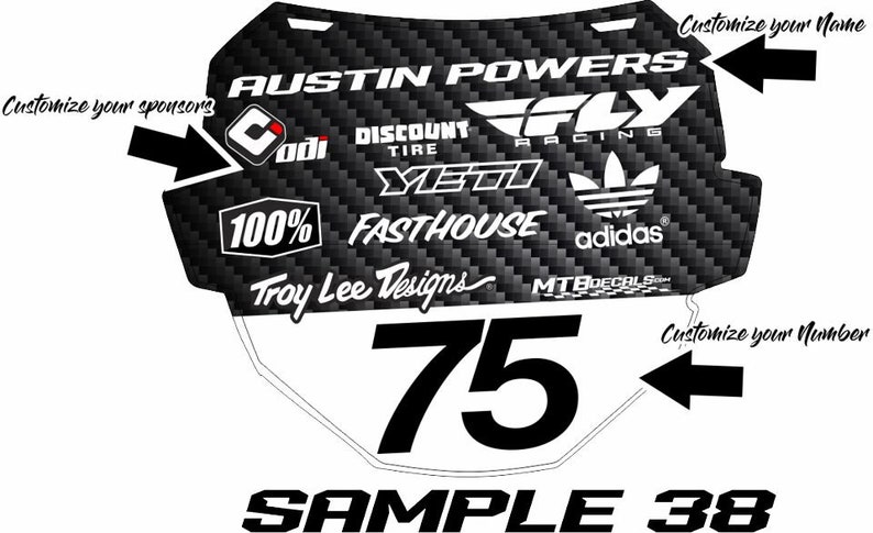 ODI DH PLATE Sticker kit Customized with sponsors image 8