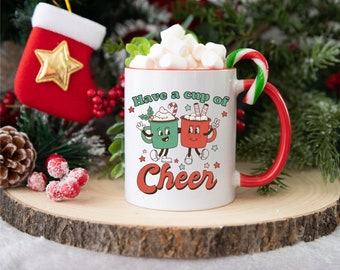 Christmas Mug | Retro Christmas Mug | Cup of Cheer Mug | Holiday Mug | Christmas Gift | Secret Santa Gift | Hot Chocolate Mug