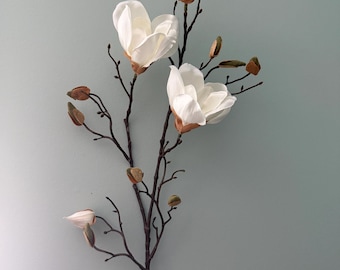 Magnolia Flower Stem, Magnolia Blooms and Buds, Magnolia Stem for Wreath making or floral arrangements for year round, Spring Wedding