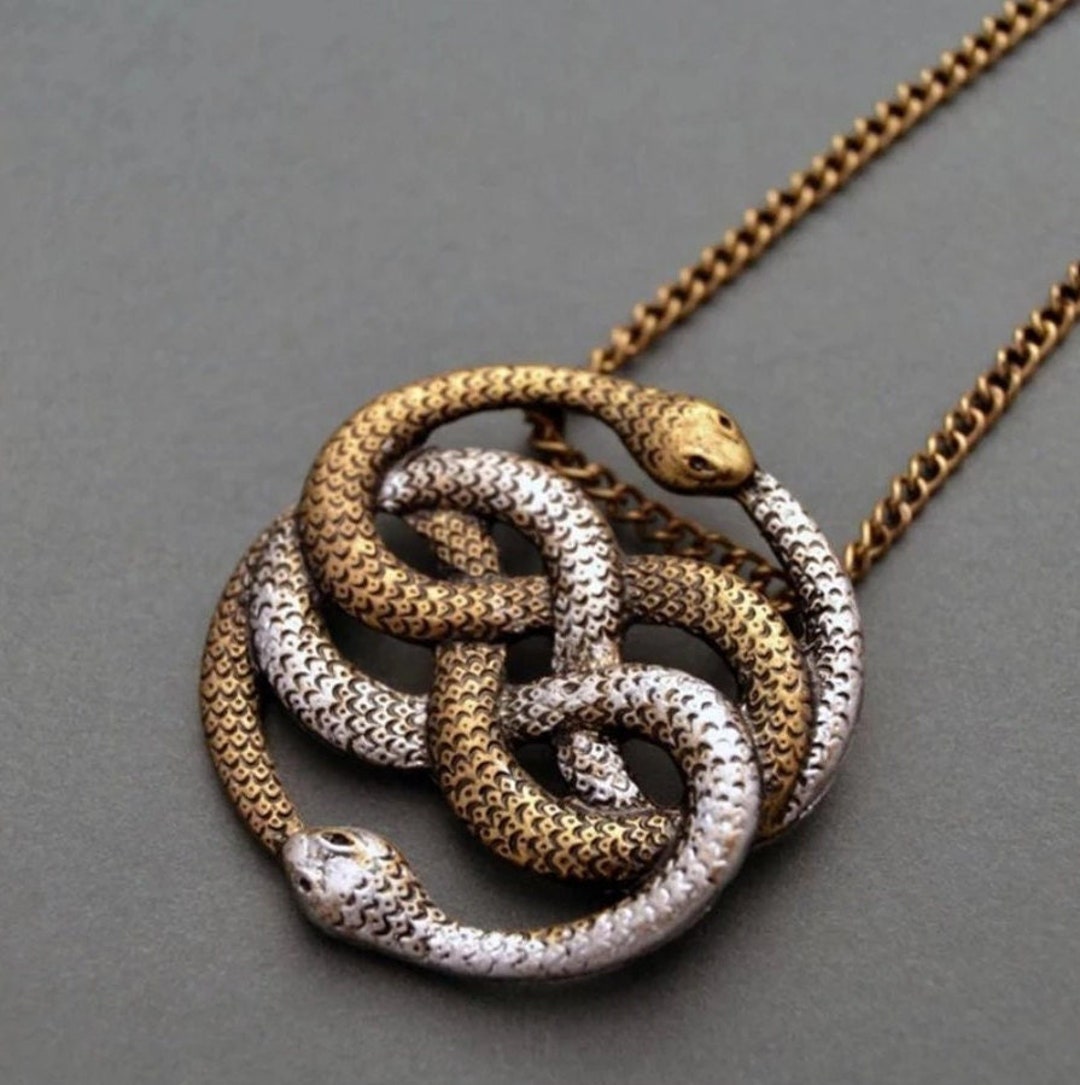 Auryn Infinite Snake Pendant Necklace Jewelry Knot Ouroboros Etsy