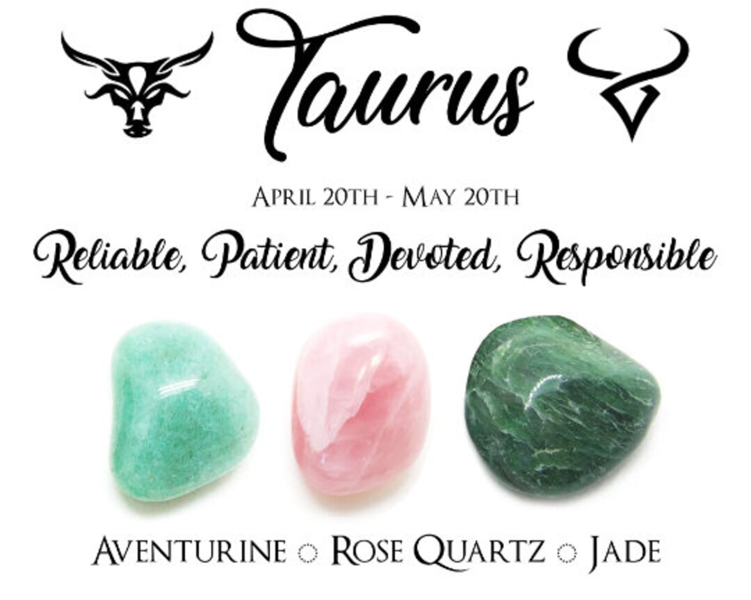Taurus Crystals Healing Crystal Set for Taurus Birthday Etsy