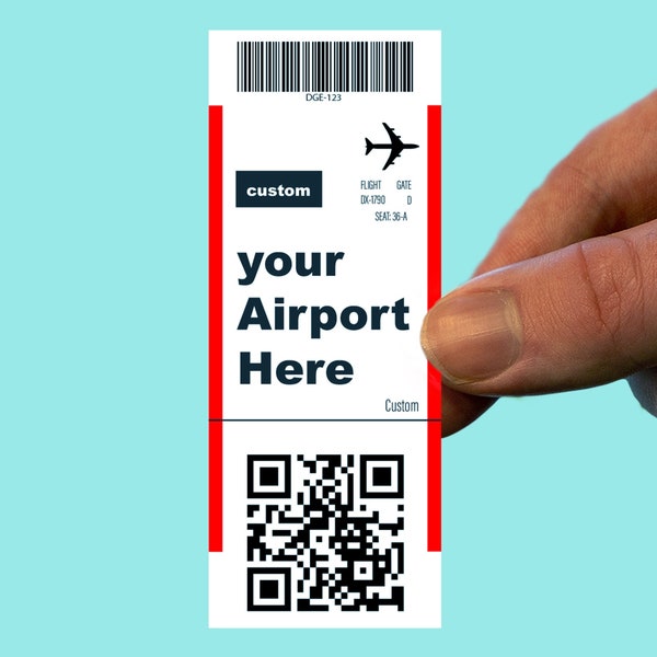 custom plane ticket sticker,personalized travel sticker,boarding pass,tourism sticker,waterbottle sticker,laptop sticker