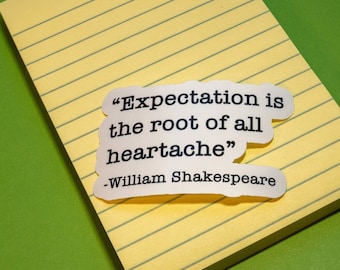 William Shakespeare quote sticker, water bottle sticker, laptop sticker