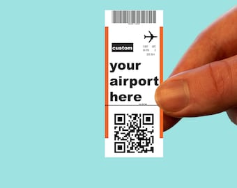 custom plane ticket sticker,personalized travel sticker,boarding pass,tourism sticker,waterbottle sticker,laptop sticker
