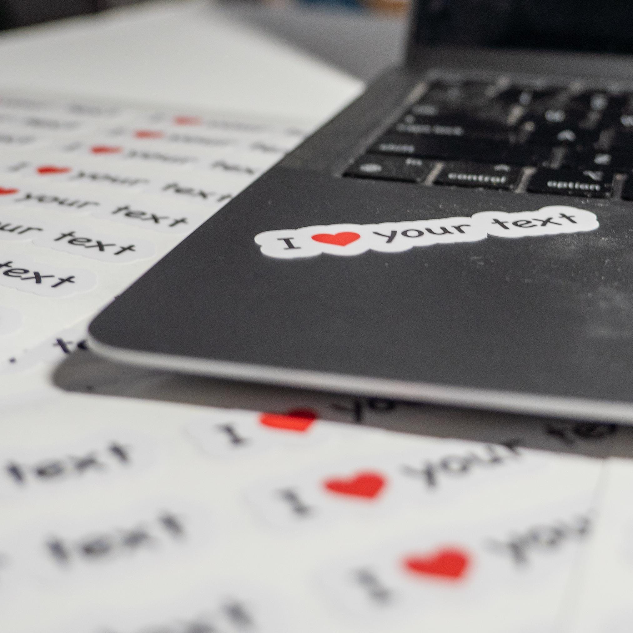 Custom Text I Heart Sticker Sheet-personalized Heart Decal,customizable ...