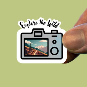 Explore the wild sticker,Hiking decal,Outdoor adventure sticker,Expedition label,Wilderness travel,Mountain sticker,Water bottle sticker