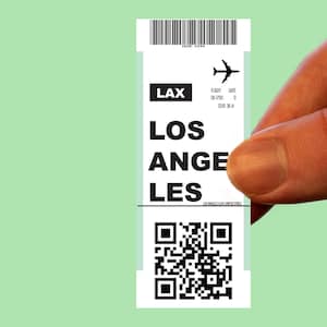 plane ticket sticker,travel sticker,LAX decal,boarding pass,tourism sticker,waterbottle sticker,laptop sticker