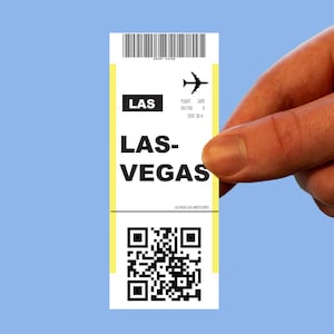 Las Vegas plane ticket sticker,travel sticker,LAS decal,boarding pass,tourism sticker,waterbottle sticker,laptop sticker