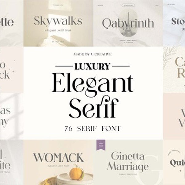 Luxe elegante Serif-lettertypenbundel