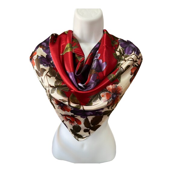 Vintage Classic Scarf - Fashion Silk Scarf - Flor… - image 6