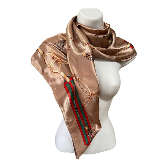Designer Women Scarf - Fashion Silk Scarf - Flora… - image 1