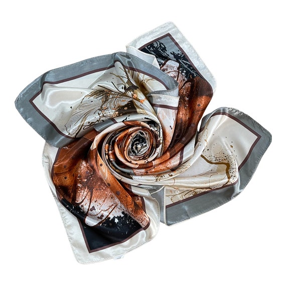 Vintage Classic Scarf - Fashion Silk Scarf - Flor… - image 10