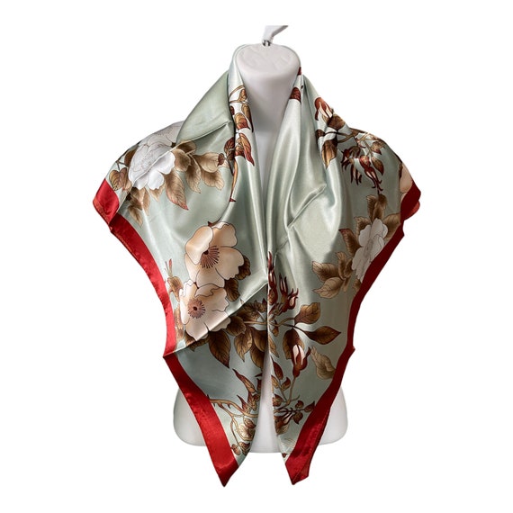 Vintage Classic Scarf - Fashion Silk Scarf - Flor… - image 3