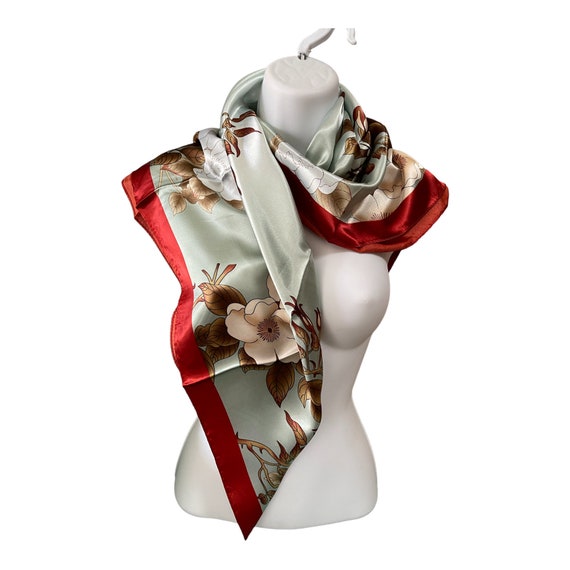 Vintage Classic Scarf - Fashion Silk Scarf - Flor… - image 1