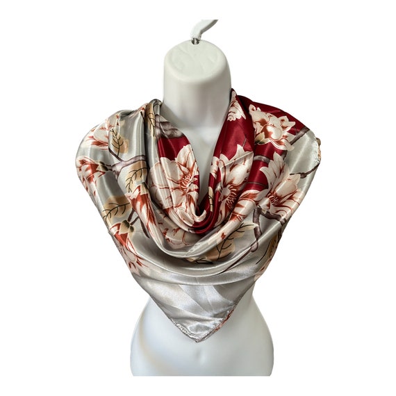 Vintage Classic Scarf - Fashion Silk Scarf - Flor… - image 7