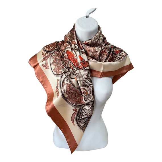 Vintage Scarf - Fashion Silk Scarf - Floral Scarf… - image 2
