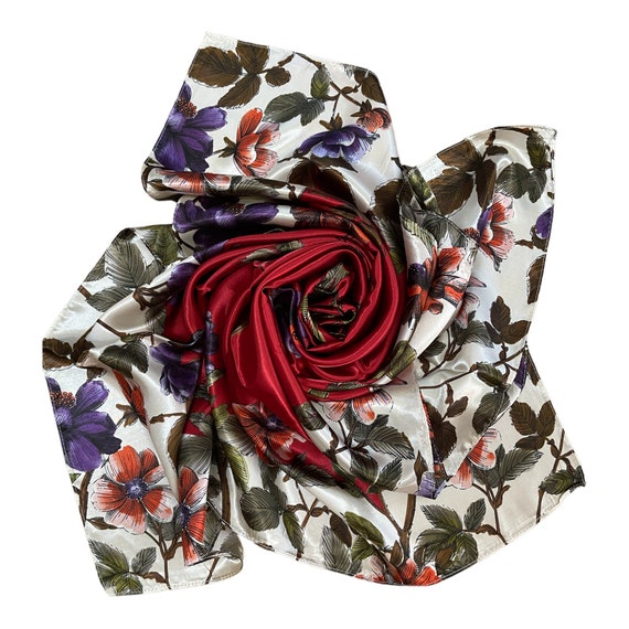 Vintage Classic Scarf - Fashion Silk Scarf - Flor… - image 10