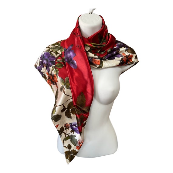 Vintage Classic Scarf - Fashion Silk Scarf - Flor… - image 7